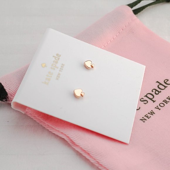 Kate Spade Mini Spade Rose Gold Stud Earrings (with Dust Bag) NEW - Picture 3 of 4
